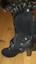 Victorian/Gothic/Steampunk Style Black Lace Up Boots EU39 UK5/6 New