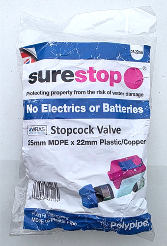 Surestop stopcock valve 25mm - surestop,