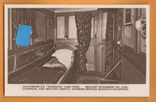 Shipping - Belfast Steamship Co- S.S. Patriotic, Stateroom.    Postcard