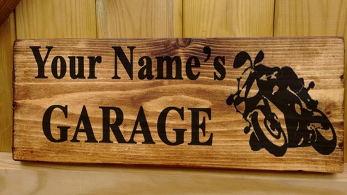 Personalised bike sign wooden - personalised,