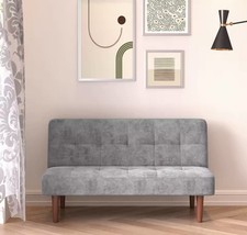 Small Modern 2-Seater Padded Convertible Sofa Bed with Wooden Legs Livingroom