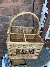 Vintage Bottle Wicker Basket