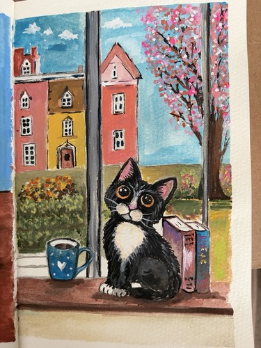 Original gouache painting - original,