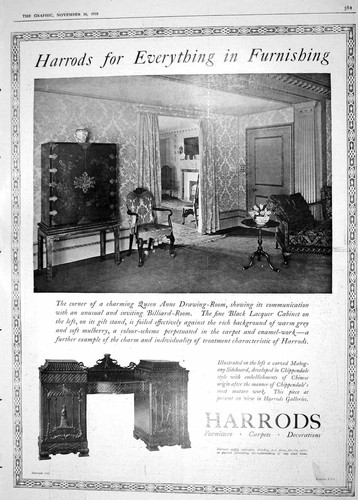 Antique print 1918 harrods - antique,