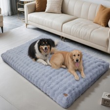 Luxury Large Dog Bed Plush Fluffy Thick Dog Crate Bed Anti-Slip Kennel Mattress