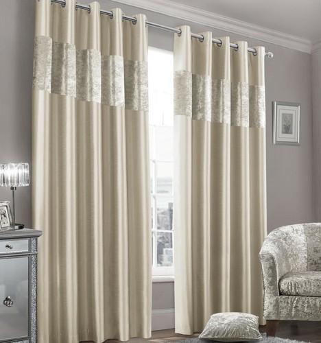 Faux silk ready made curtains - faux,