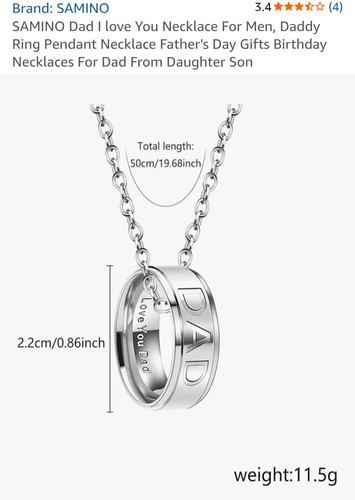 Dad ring chain - dad, on