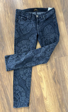 Vivienne Westwood Anglomania navy slim jeans orb/lace print 28" waist cropped