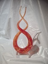 Vintage Red Yellow Blown Glass