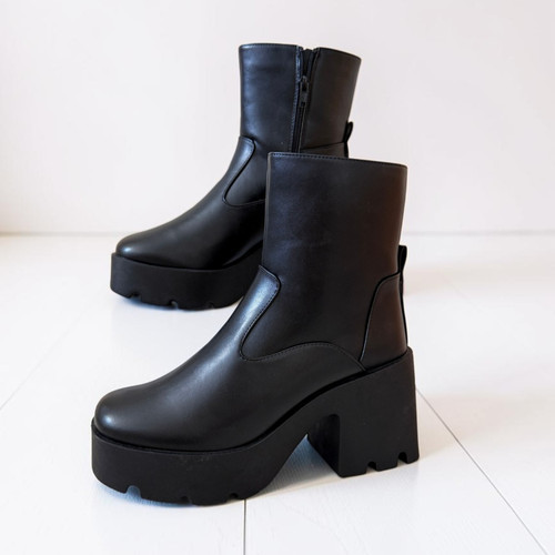 Women black chunky platform - women's,
