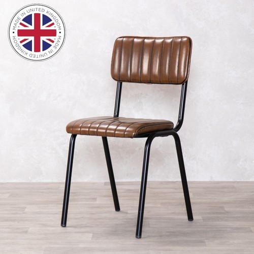 Brown faux leather dining - leather,