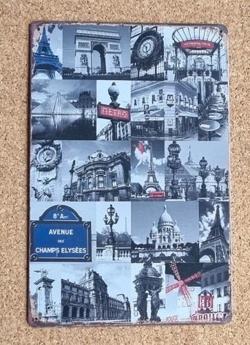 Paris metal wall - art, a4