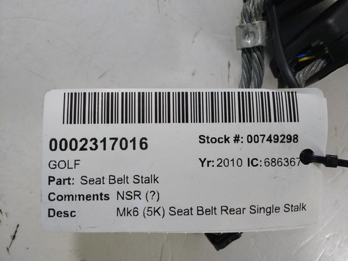 Volkswagen golf seat belt - golf,