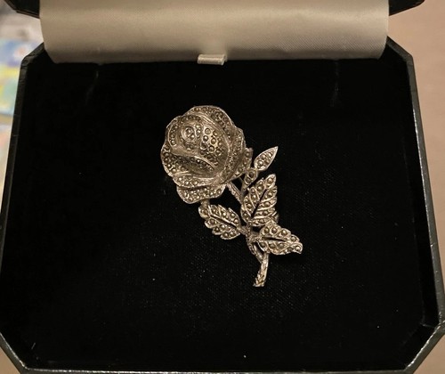 Vintage marcasite rose flower - vintage,