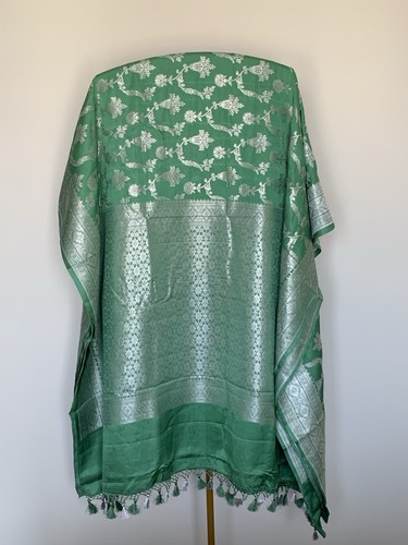 Jade green banarasi mashru - green,