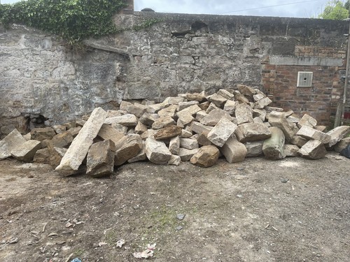 Reclaimed sandstone building - reclaimed,