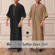 Mens Muslim Kaftan Long Sleeve
