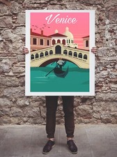 Venice Italy print poster wall art travel holiday souvenir gift present
