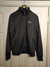 Emporio Armani EA7 Men's Full-Zip Tracksuit Top Black Size M Medium