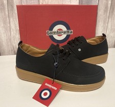 Lambretta Black Perez Casual Shoes Mod Retro Size UK 7 / EU 41 New with Box