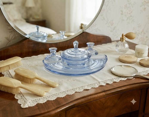 Art deco bagley filey blue - art,