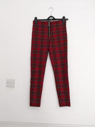 Zara red plaid trousers - zara, /