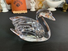 Stunning WATERFORD Lead Crystal Swan Figurine Sculpture Signed Clear Glass 14cm