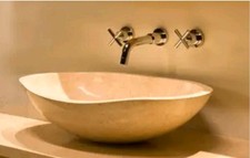 Stonearth Genuine Rustic 'Miren' Galala Marble Sink Basin - New & Boxed. 