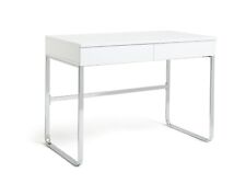 Habitat Sammy 2 Drawer Desk - White Gloss | Office Workstation Computer Table