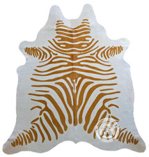 Real Cowhide Rug Printed Zebra