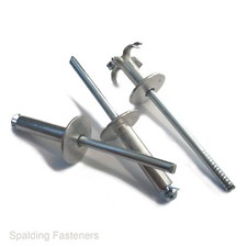 PEELED POP RIVETS LARGE FLANGE HEAD ALUMINIUM/STEEL 4MM 4.8MM