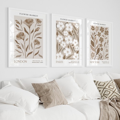 Beige brown botanical - brown,