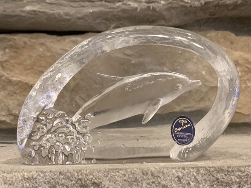 Dolphin crystal paperweight - dolphin,