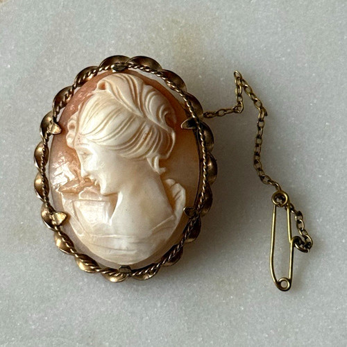 Vintage carved shell - vintage,