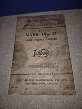Villiers Mark 10 & 12 Operating Instructions & Spare Parts List - August 1955