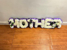 MOTHER Funeral Flowers Artificial Tribute Wreath Silk Memorial Any 6 Letters