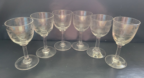 Edwardian liqueur glasses - 6,