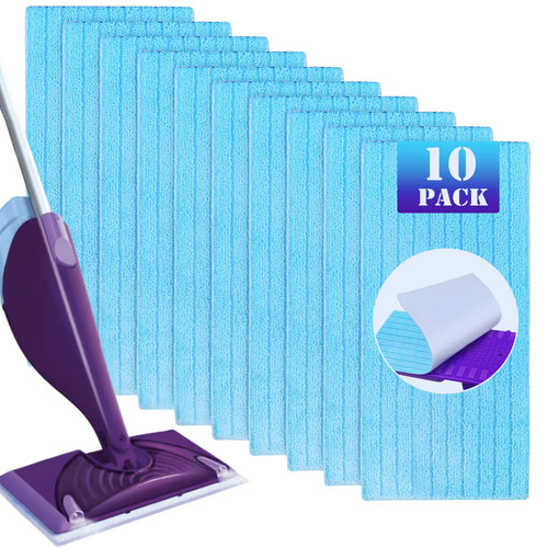 10x blue microfiber mop pads - 10x,