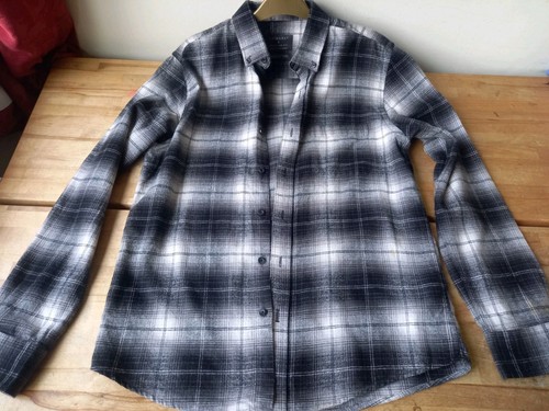 Mens shirt black white check - black,