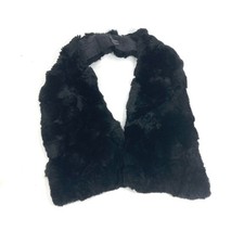 CHANEL fur tippet accessory scarf women black