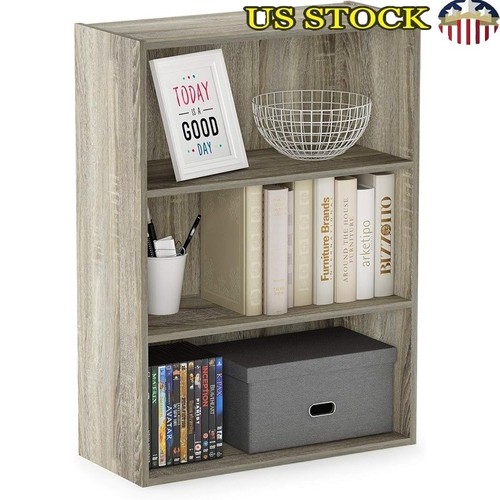 Tier wide bookshelf sturdy - 3-tier,