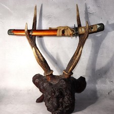 Japanese Deer Antler Sword Stand Kazuno Samurai Wooden Display Rack SWR358