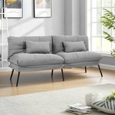 3 Seater Fabric Sofa Bed,Upgraded Frame 5-Gear Back Angle Adjustable Futon Sofa