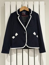 Girls Navy Blue & White Spotty Button & Bow Detai Heart Lining Jacket 5-6 Years