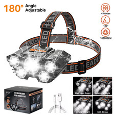 USB 100000LM LED Headlamp