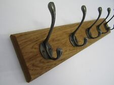9 sizes HANDMADE SOLID WOOD OAK WOODEN HAT & COAT HOOKS HANGER PEGS RAIL RACK 