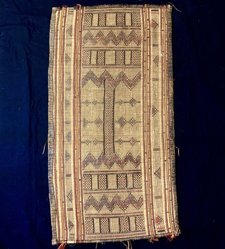 Old woven straw leather carpet - old,