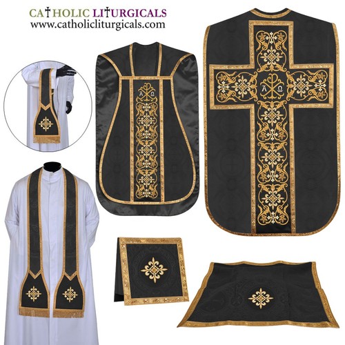New black roman chasuble - black,