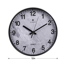 12" Big Numbers Round Wall Clock Silent & Non-Ticking Retro Wall Clock Easy Read