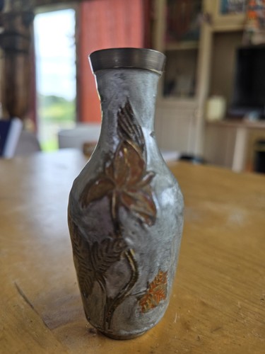 Vintage brass and enamel bud